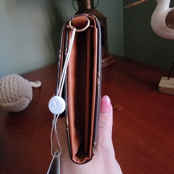 NWT Valentino Orlandi Brown Gold Vegan Leather Crossbody Bag Purse - Picture 5 of 15